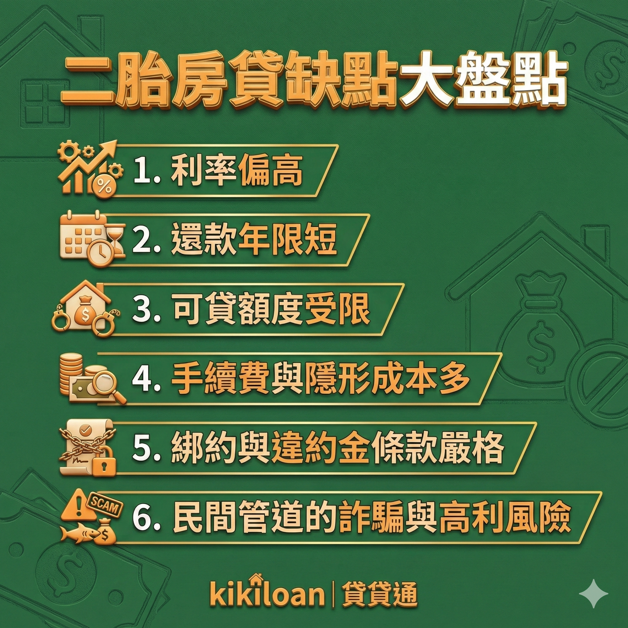 二胎房貸缺點與風險